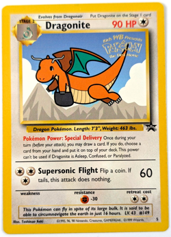 Dragonite Black Star Stamped Pokemon Movie Promo #5 WOTC 1999 NM/LP NP - Image 1