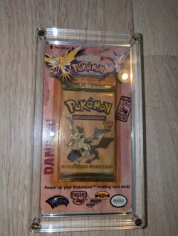 FACTORY SEALED Pokemon Fossil Blister Booster Pack, With Acrylic Display Case. - Image 1