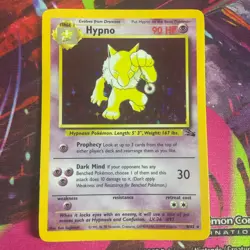 Hypno Pokemon TCG Holo Card 8/62 Fossil Set Rare WOTC NM - Image 1