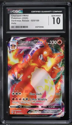 2020 Pokemon Darkness Ablaze Charizard VMAX #020 CGC 10 - Image 1