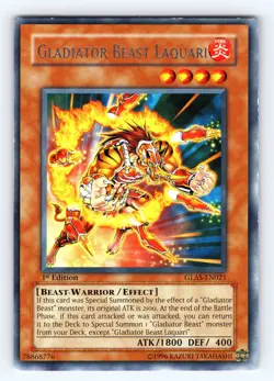 Yugioh Gladiator Beast Laquari GLAS-EN021 Rare - LP 💎 - Image 1
