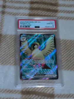 2023 Pokemon OBF en Obsidian Flames Pidgeot EX Ultra Rare Card #217 PSA 10 - Image 1