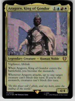 Aragorn, King of Gondor Foil Commander: The Lord of the Rings 5 MTG NM - Image 1