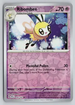 RIBOMBEE 076/162 UNCOMMON TEMPORAL FORCES POKEMON REVERSE HOLO NM - Image 1