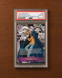 2023 One Piece OP05-069 Trafalgar Law Manga Alternate Art PSA 10 - Image 1