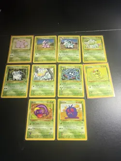 Lot Of 10 Pokemon Cards Grass Type-Base 2, Base, Fossil, Jungle, 1st NM-Moderate - Image 1