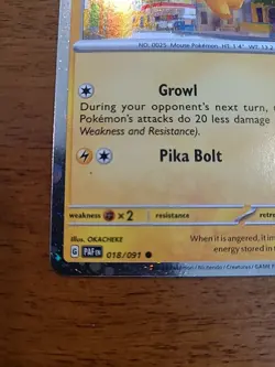 Trick or Trade 2024 : Pokemon TCG 018/091 Pikachu : Common Holo Card Just Pulled - Image 2