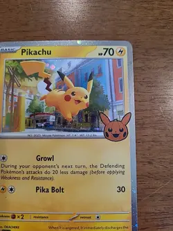 Trick or Trade 2024 : Pokemon TCG 018/091 Pikachu : Common Holo Card Just Pulled - Image 3