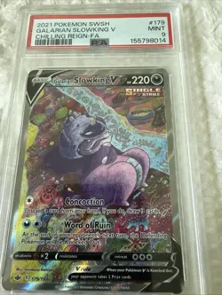 Pokemon Galarian Slowking v Chilling Reign TCG Card 179/198 PSA 9 - Image 1