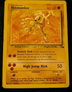 Pokemon Hitmonlee 22/62 Fossil Card Non-Holo Rare - Image 1