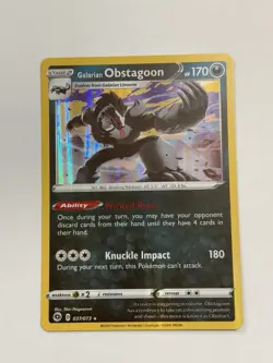 Pokemon Card - Champions Path - Galarian Obstagoon 037/073 Holo Rare - Image 1