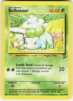 Bulbasaur 67/130 Common Base Set 2 Pokemon LP - Image 1
