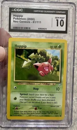 Pokemon Hoppip 61 /111 CGC 10 GEM MINT 2000 Neo Genesis - Image 1