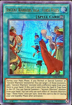 Yugioh Ancient Warriors Saga- Three Visits (Ultra Rare 1st Edition) IGAS-EN055 P - Image 1