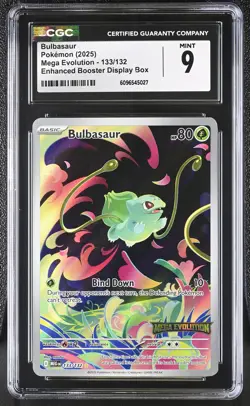 2025 Pokemon Mega Evolution Booster Promo Bulbasaur #133 CGC 9 - Image 1