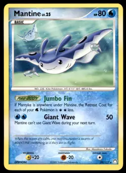 Mantine 29/123 Rare Mysterious Treasures Pokemon Lightly Played - Image 1