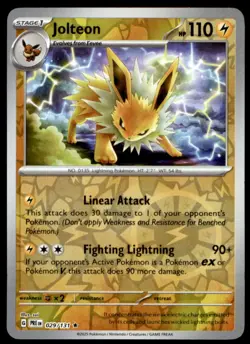 Jolteon 029/131 Holo Rare Prismatic Evolutions Pokemon Reverse Holo Near Mint - Image 1