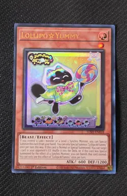 YGO Lollipo☆Yummy Ultra Rare 1st Edition NM Justice Hunters JUSH-EN018 - Image 1
