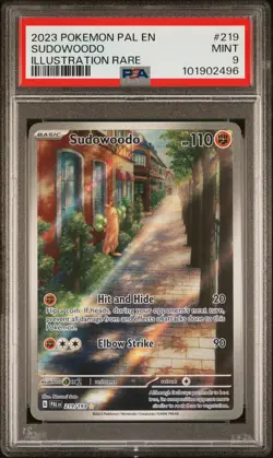 2023 POKEMON PAL EN-PALDEA EVOLVED ILLUSTRATION RARE #219 SUDOWOODO PSA 9 - Image 1