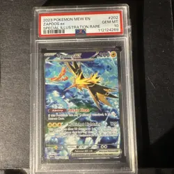 2023 Pokemon Mew EN-151 Zapdos EX #202 Special Illustration Rare PSA 10 - Image 1