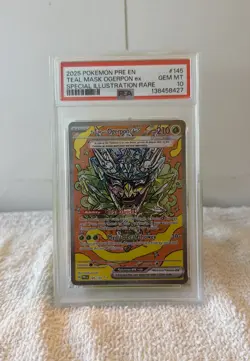 2025 Pokemon PRE EN TEAL MASK OGERPON EX SPECIAL ILLUSTRATION RARE PSA 10 #145 - Image 1