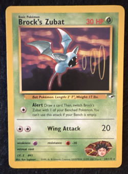 Brock's Zubat #24 | Pokemon Gym Heroes | Lightly played (Excellent) - Image 1