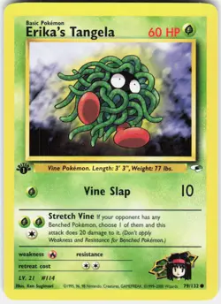 Erika's Tangela 79/132 Common Gym Heroes Pokemon 1st Edition LP - Image 1