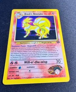 Brock's Ninetales 3/132 Holo Rare Gym Challenge Pokemon Unlimited Holo Near Mint - Image 3