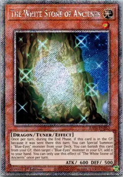 Yugioh The White Stone of Ancients RA04-EN267 1st Edition Platinum Secret NM - Image 1