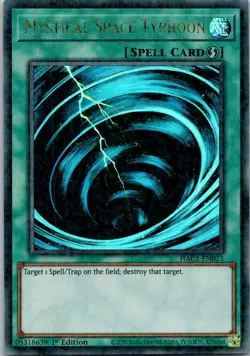 Yugioh Mystical Space Typhoon HAC1-EN023 1st Edition Duel Terminal Ultra Rare NM - Image 1