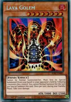 Yugioh Lava Golem RA01-EN001 1st Edition Secret Rare NM - Image 1