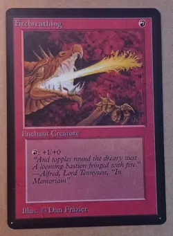 MTG Beta Card Lot of 4 Benalish Hero, Fire Breathing, Guardian Angel, Mons's/ MP - Image 4