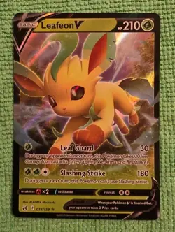 Crown Zenith Pokemon Card, Leafeon V 013/159 Ultra Rare - Image 1