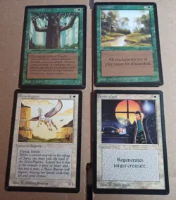 Mtg Beta card lot: Tranquility/Death Ward/Mesa Pegasus/Ironroot Treefolk. MP - Image 1