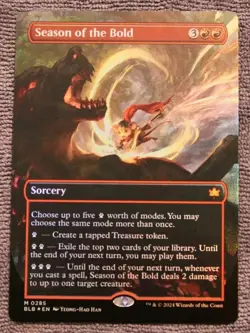 Season Of The Bold Borderless Foil Bloomburrow BLB MTG Magic Mythic NM - Image 1