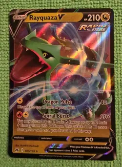 Holo Rayquaza V 100/159 Crown Zenith Ultra Rare Pokemon TCG - Image 1
