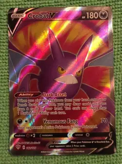 Crobat V (Full Art) 182/189 SWSH03: Darkness Ablaze Ultra Rare Pokemon TCG NM - Image 1
