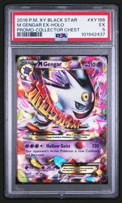 Pokemon TCG XY Black Star Promo M Gengar EX Holo PSA 5 XY166 2016 - Image 1