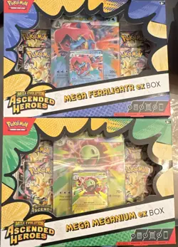 Pokemon TCG Mega Evolution: Ascended Heroes ex Box Feraligatr/Meganium 2 boxes - Image 1