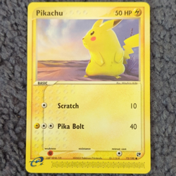 Nintendo Pikachu 72/100 EX Sandstorm 2003 50 HP English Scratch Pika Bolt - Image 1