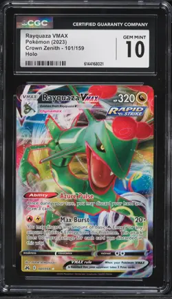 2023 Pokemon Crown Zenith Rayquaza VMAX #101 CGC 10 - Image 1