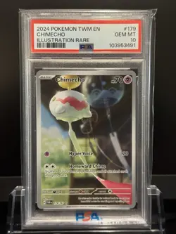 Pokemon TCG Chimecho 179/167 Twilight Masquerade Illustration Rare Card - PSA 10 - Image 1