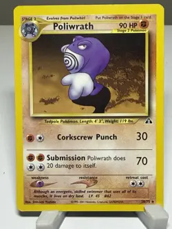 Pokemon Card - Poliwrath 28/75 - Vintage Non-holo Rare Neo Discovery WotC - Image 1