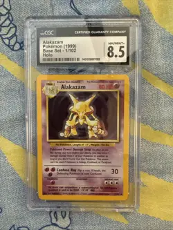 CGC 8.5 Alakazam 1/102 Holo Base Set Pokemon Card NM Mint - Image 1
