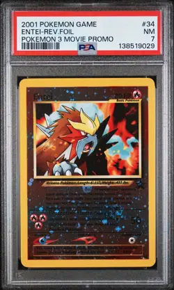 PSA 7 ENTEI REVERSE HOLO POKEMON MOVIE 3 PROMO #34 (9029) - Image 1