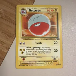 Vintage 1999 Pokemon TCG Jungle ELECTRODE Non-Holo Rare 18/64 HP (Damaged) - Image 1