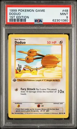 1999 POKEMON BASE SET 1ST EDITION #48 DODUO PSA 9 - Image 1