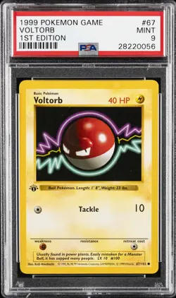 1999 POKEMON BASE SET 1ST EDITION #67 VOLTORB PSA 9 - Image 1