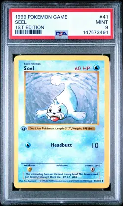 1999 POKEMON BASE SET 1ST EDITION #41 SEEL PSA 9 - Image 1