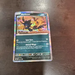 *Damaged* Murkrow (21/296) Scarlet & Violet Black Star Promo NM HOLO- Prerelease - Image 1